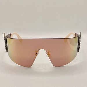EUC FENDI FF 0382/S Freedom Pink Mirrored Shield Sunglasses